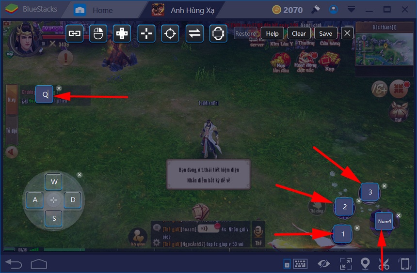 Anh Hùng Xạ Điêu: Hướng dẫn gán phím để chơi tốt nhất trên BlueStacks