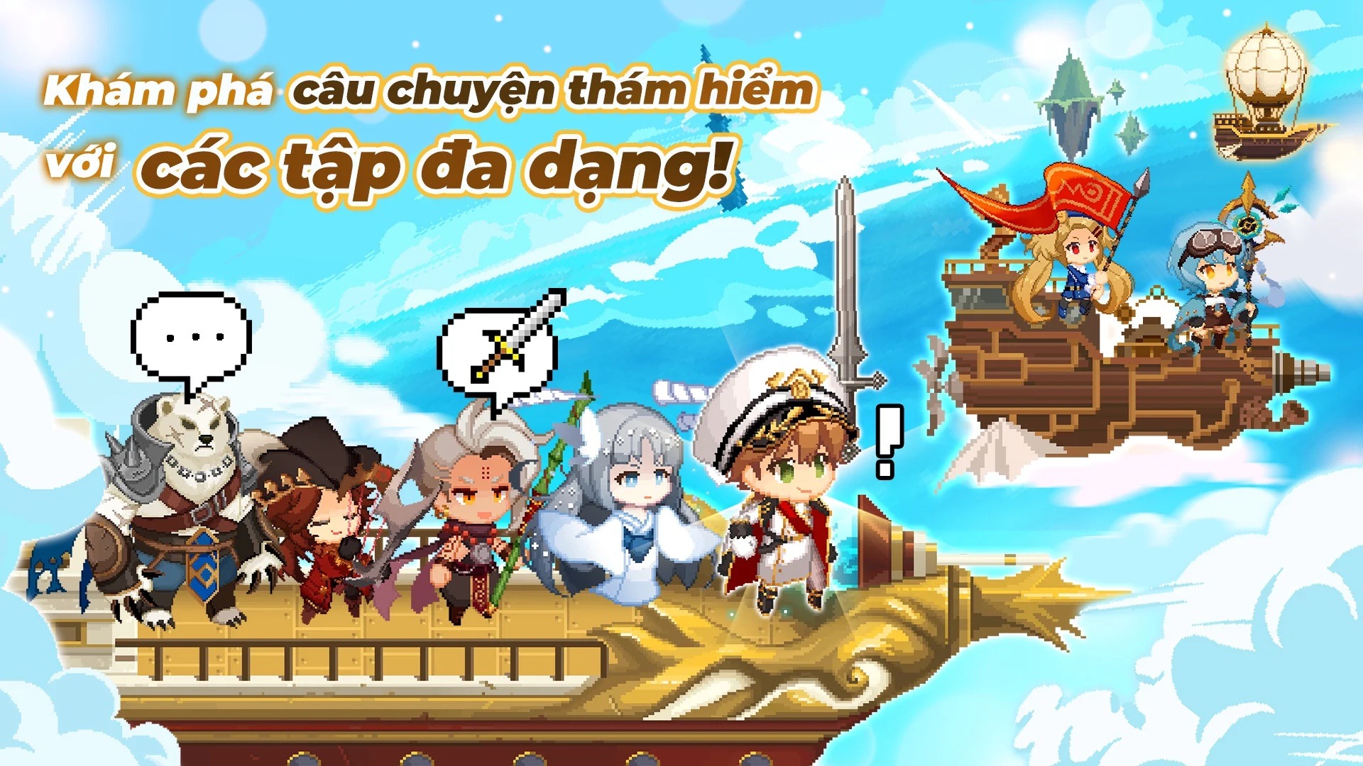 Airship Knights: Game nhập vai nhàn rỗi lái phi thuyền khám phá thế giới