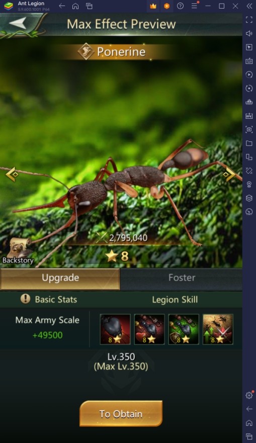 Ant Legion : For the Swarm - Lista de niveles de hormigas especializadas