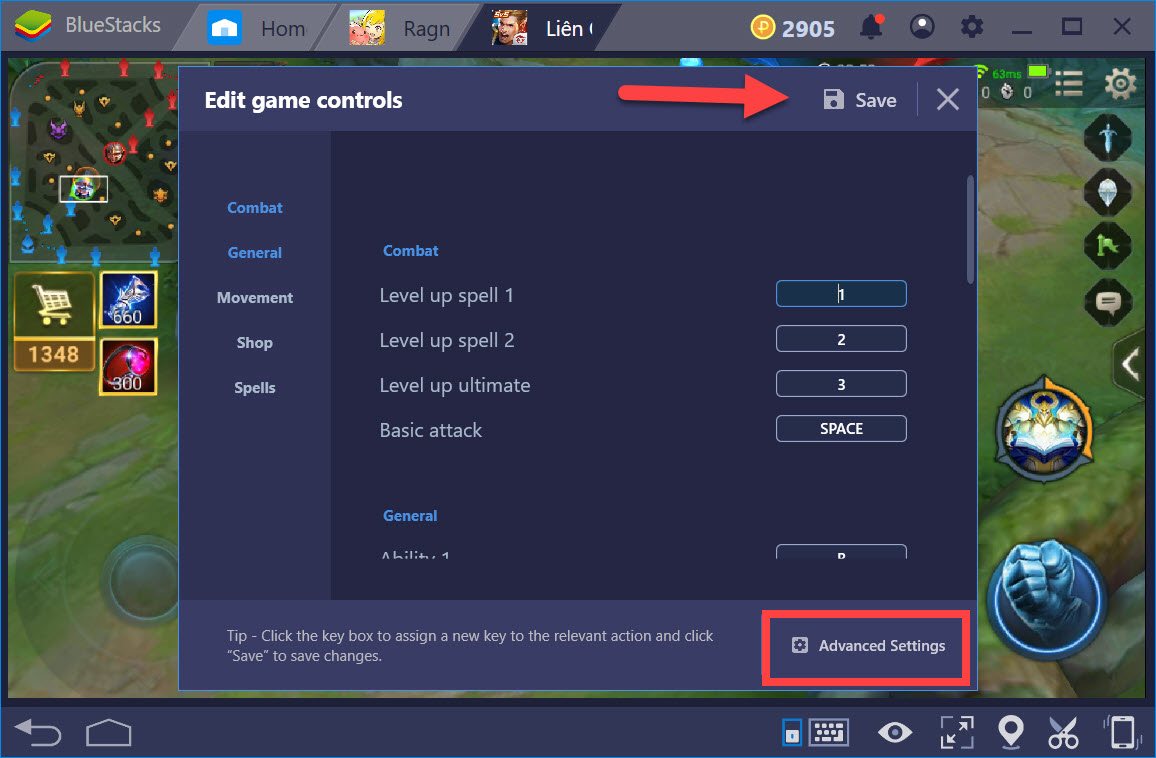 Hướng dẫn thiết lập Game controls khi chơi Liên Quân Mobile với BlueStacks 4