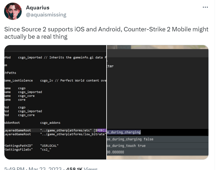 Mobile Version of Counter Strike 2 on the Horizon: Dataminers Suggest