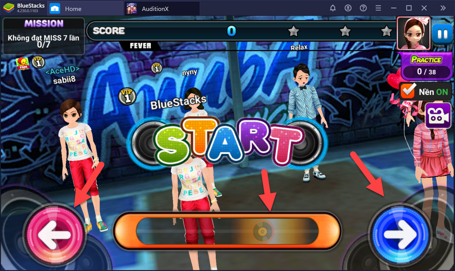 Thiết Lập Game Controls Nhảy 2K, 4K Trong Audition X | Bluestacks