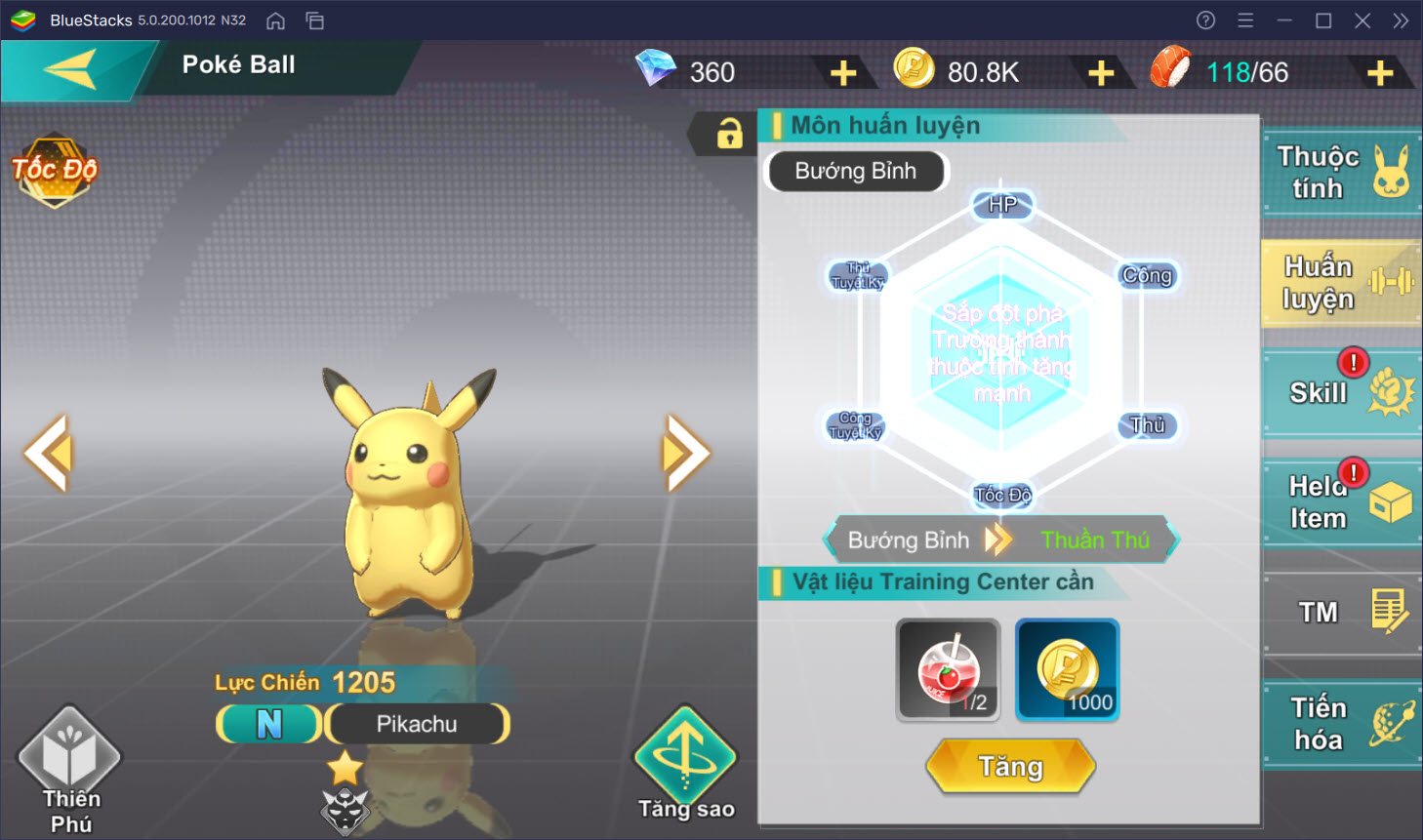 Hướng dẫn nâng cấp, tiến hóa Pokemon trong Bảo Bối Huyền Thoại