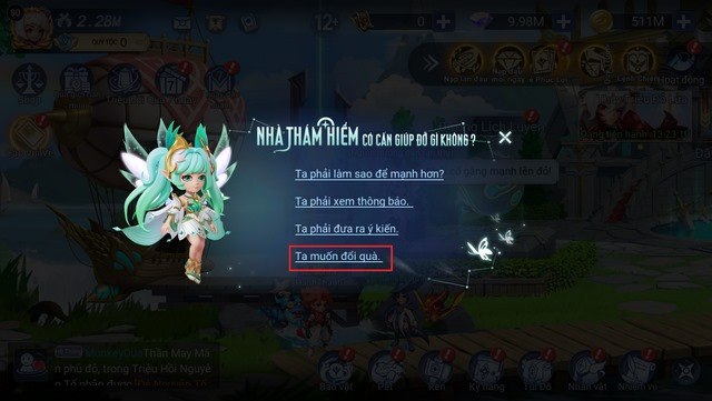 Biệt Đội Đùn Đùn: Hướng dẫn nạp giftcode mừng game ra mắt