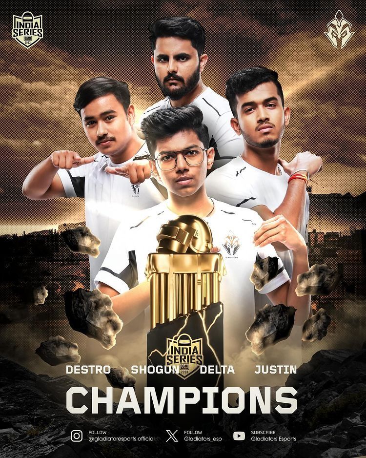 Gladiators Esports Triumphs in Battlegrounds Mobile India Series 2023