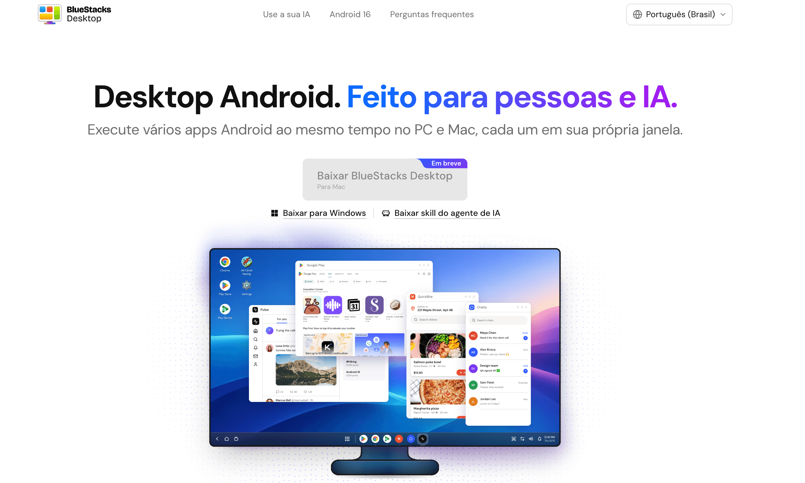 Como conectar o BlueStacks Desktop ao Claude ou Codex