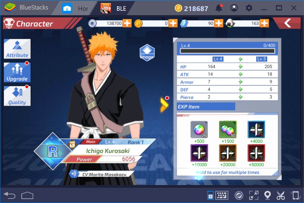 BLEACH Mobile 3D: Hướng dẫn thăng cấp nhân vật và nâng cấp trang bị