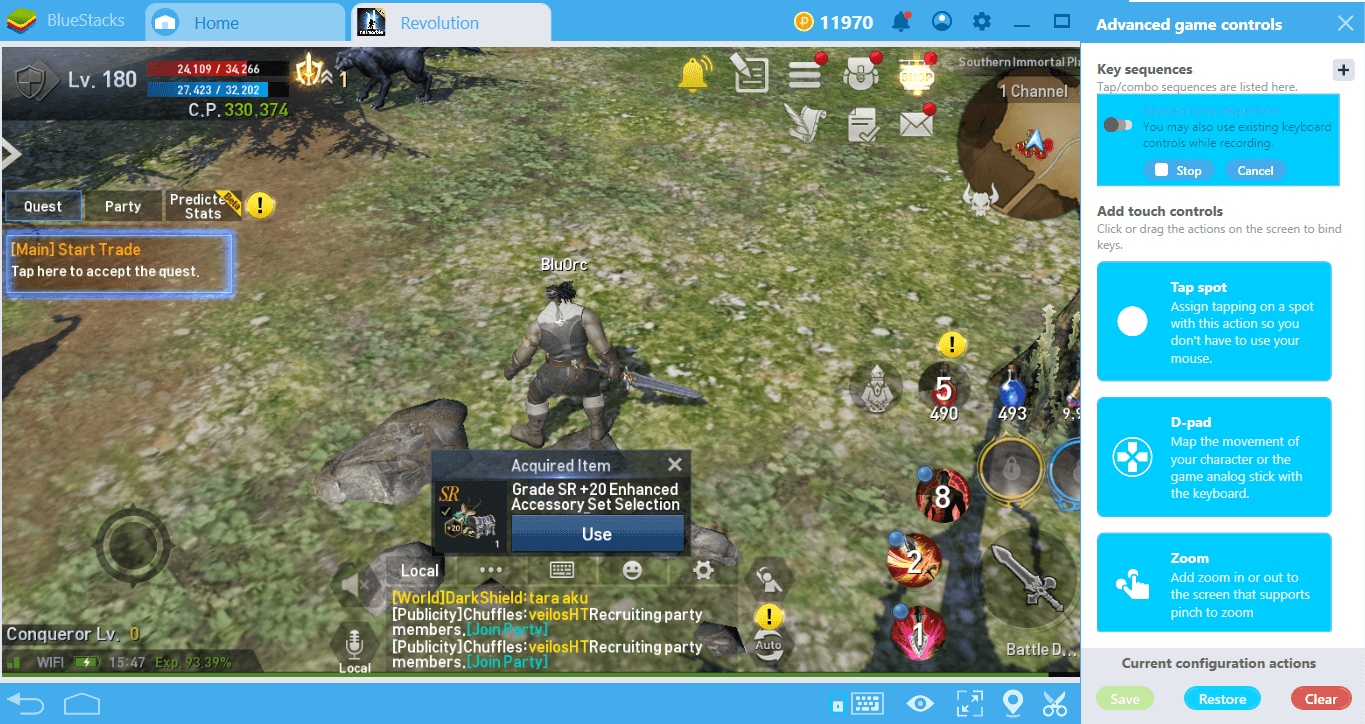 Make Grinding in Lineage II Revolution interesting With BlueStacks Combo Key