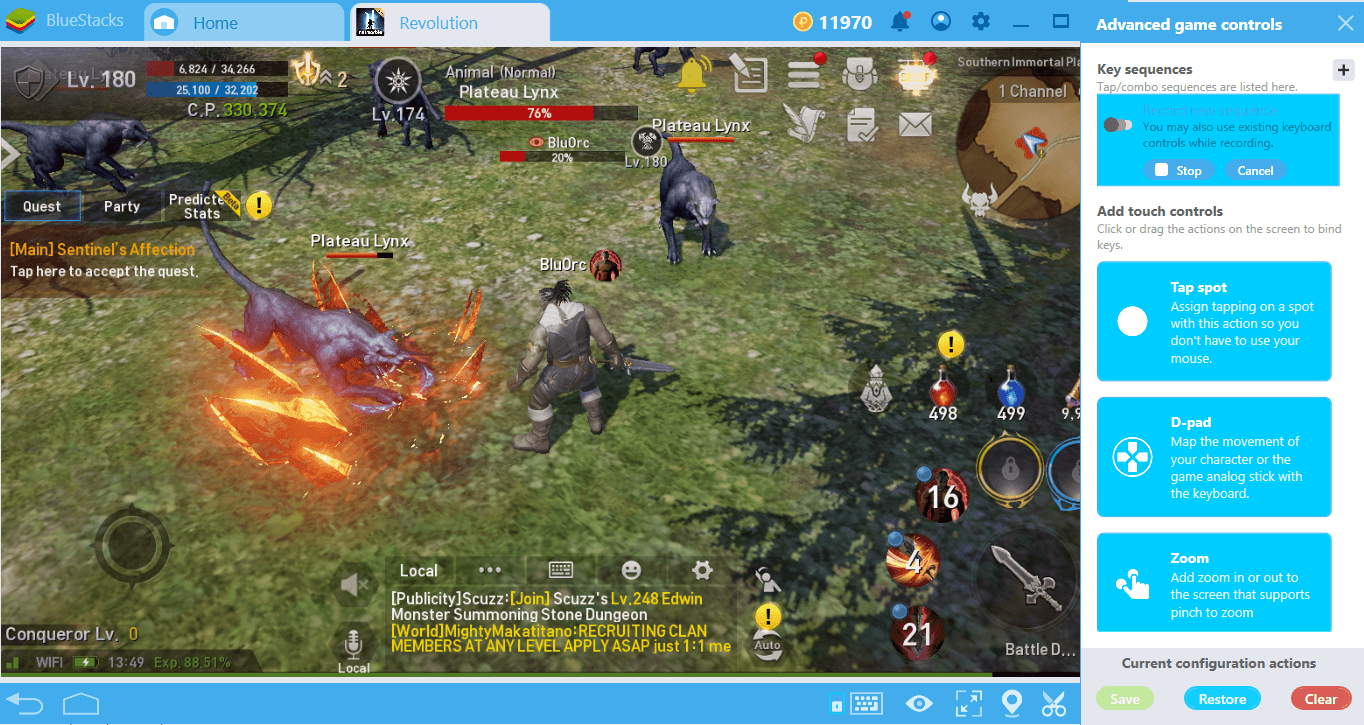 Make Grinding in Lineage II Revolution interesting With BlueStacks Combo Key