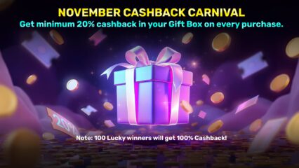 November Cashback Carnival: Get Minimum 20% Cashback + a Chance to Win 100% Back!