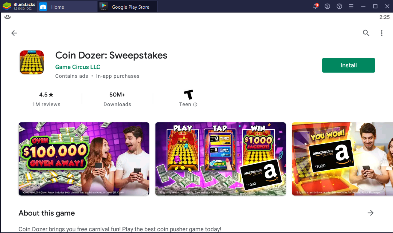 Play & Win – How to Play Coin Dozer: Sweepstakes on PC with BlueStacks