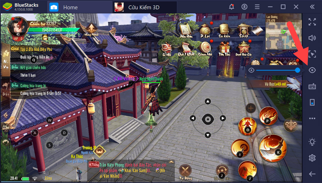 Cửu Kiếm 3D: Tuyệt đỉnh PK với Game Controls của BlueStacks