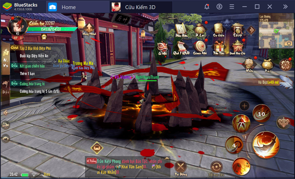 Cửu Kiếm 3D: Tuyệt đỉnh PK với Game Controls của BlueStacks