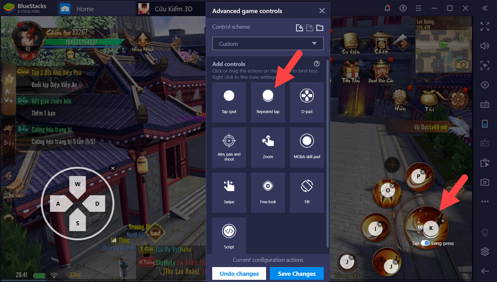 Cửu Kiếm 3D: Tuyệt đỉnh PK với Game Controls của BlueStacks