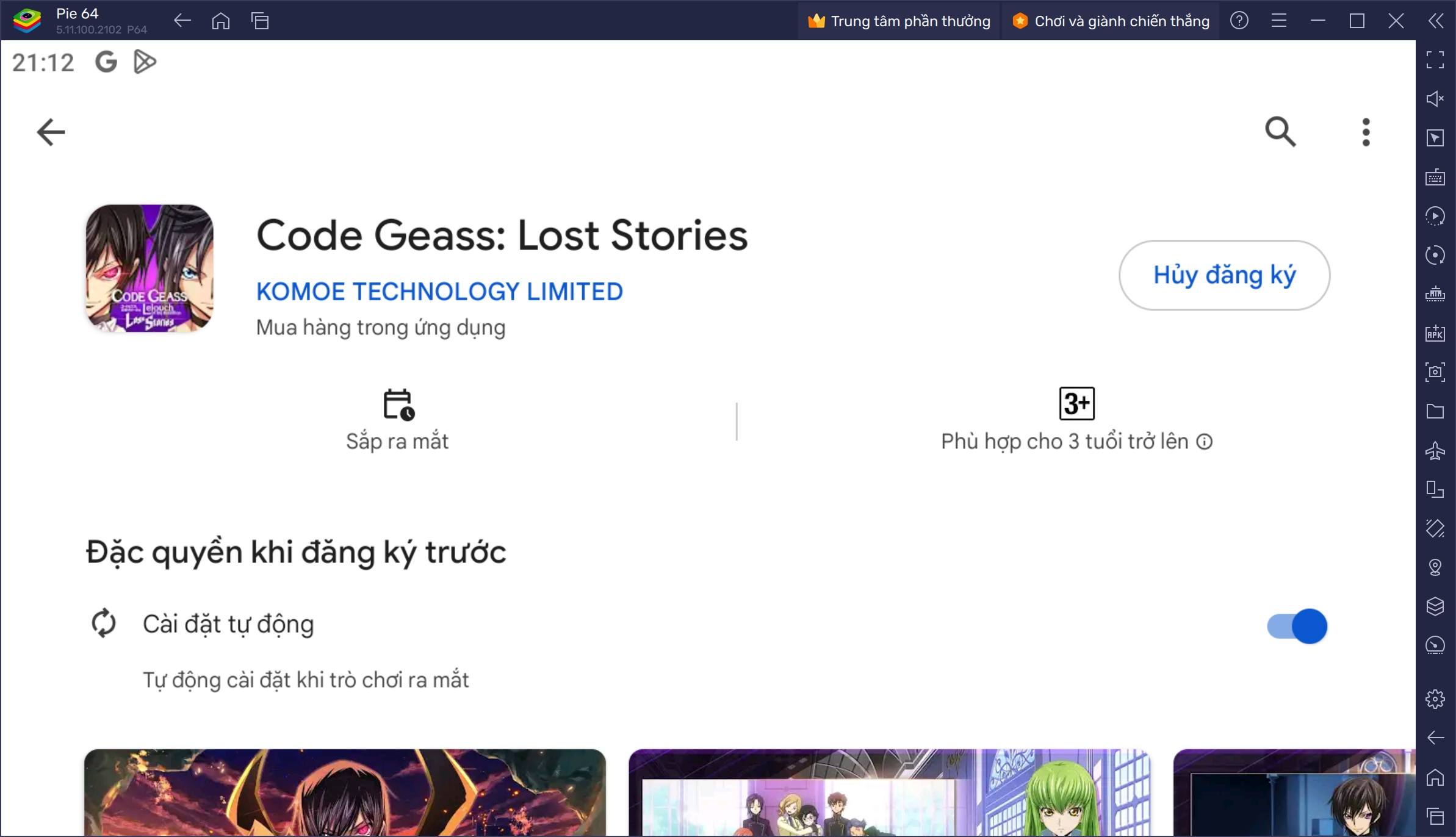 Cách chơi Code Geass: Lost Stories trên PC bằng BlueStacks
