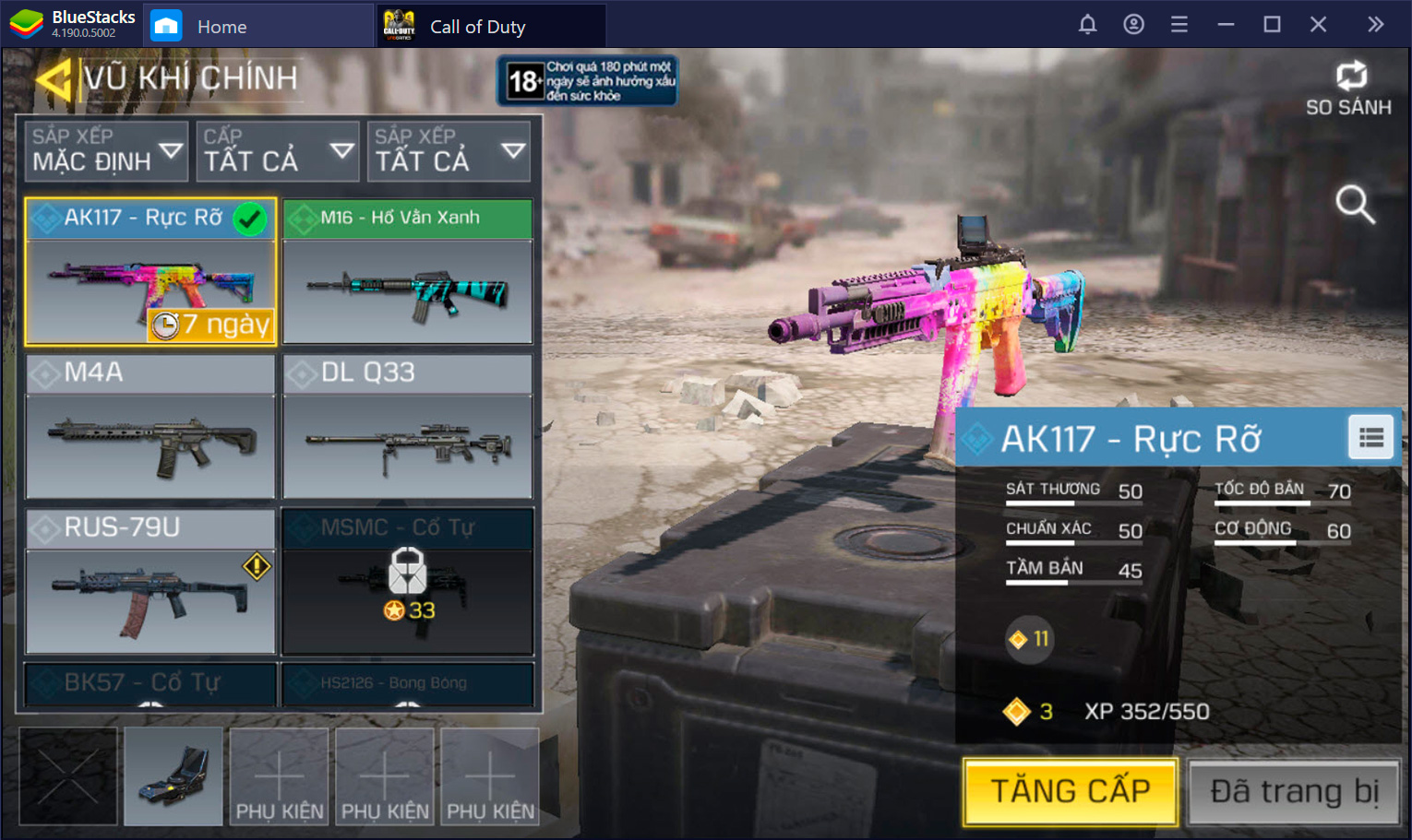 Cách nâng cấp, lắp thêm trang bị cho vũ khí trong Call of Duty: Mobile