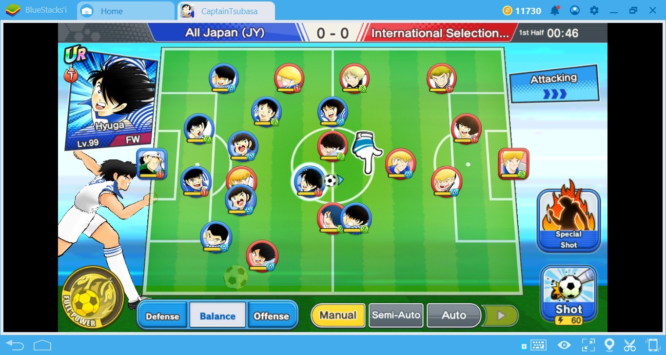 Sử dụng Combo Key của BlueStacks chơi Captain Tsubasa: Dream Team cực nhanh