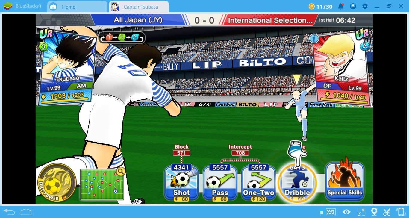 Sử dụng Combo Key của BlueStacks chơi Captain Tsubasa: Dream Team cực nhanh