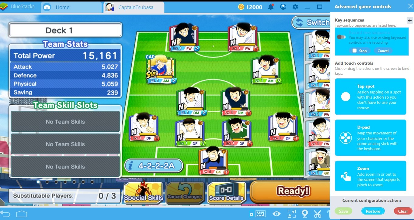 Sử dụng Combo Key của BlueStacks chơi Captain Tsubasa: Dream Team cực nhanh