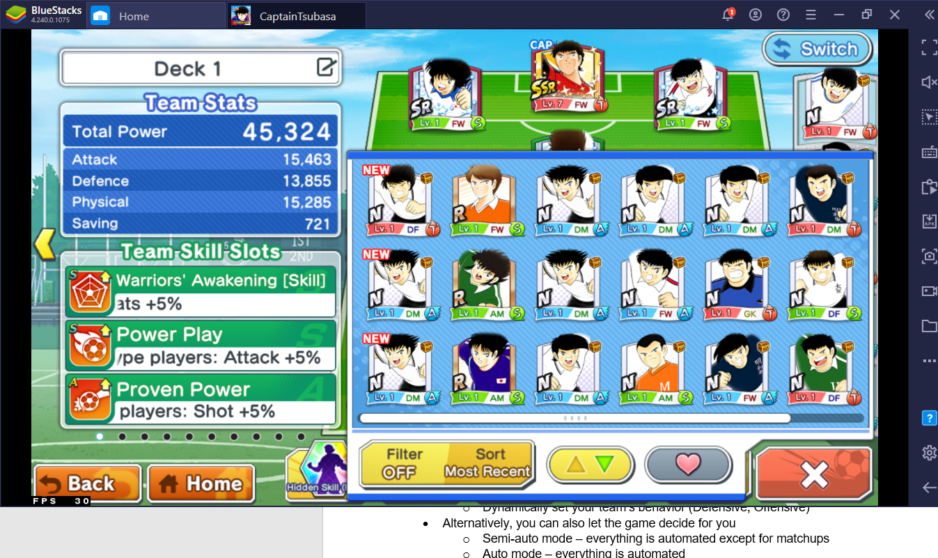 A Guide to Matches in Captain Tsubasa: Dream Team on PC