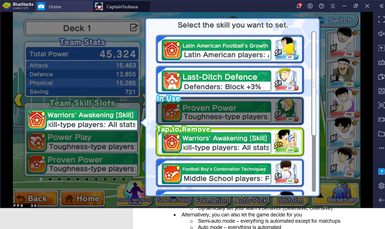 A Guide to Matches in Captain Tsubasa: Dream Team on PC