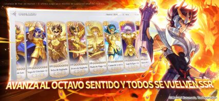 Lista de niveles de Saint Seiya EX para los santos más poderosos