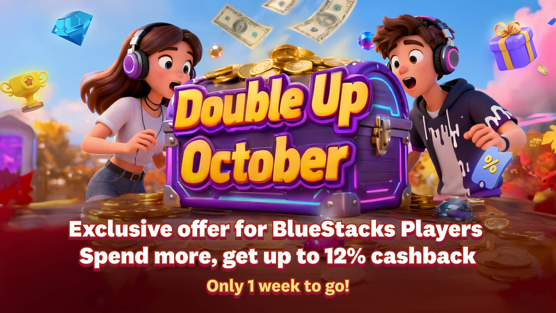 Double Up October – Earn Up to 12% Cashback on Your Favorite BlueStacks Games!