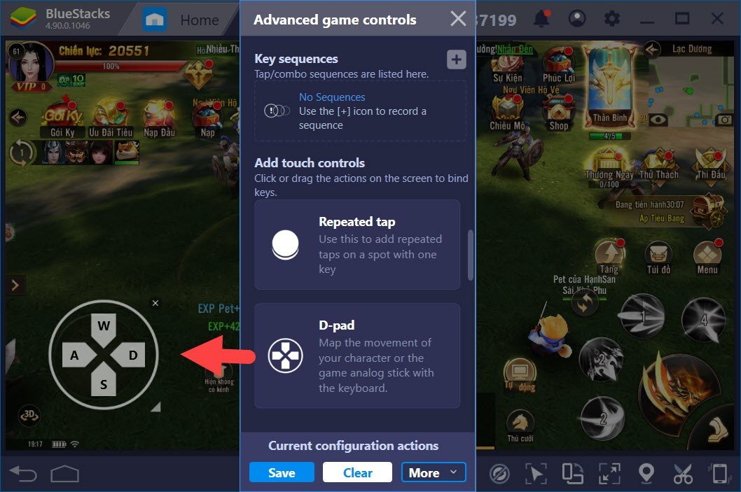 Thiết lập Game Controls khi chơi Đao Phong Giang Hồ với BlueStacks