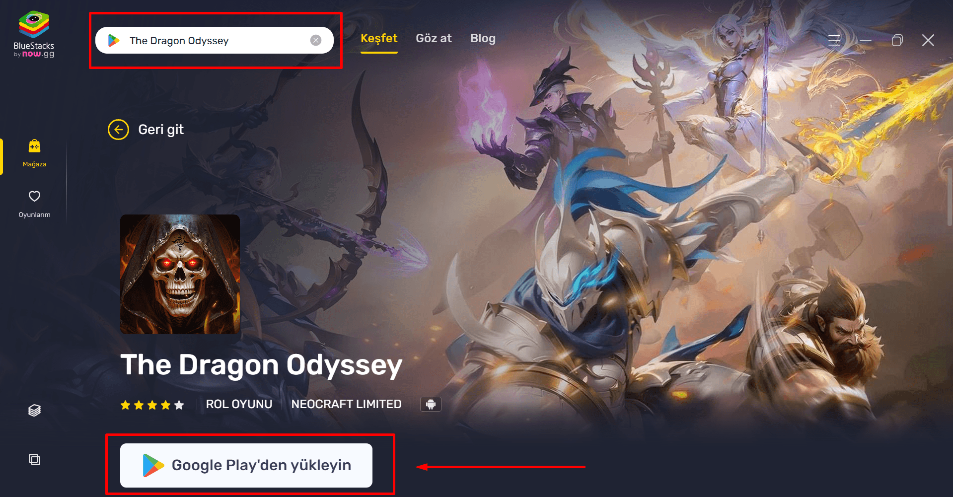 BlueStacks ile PC'de The Dragon Odyssey Nasıl Oynanır?