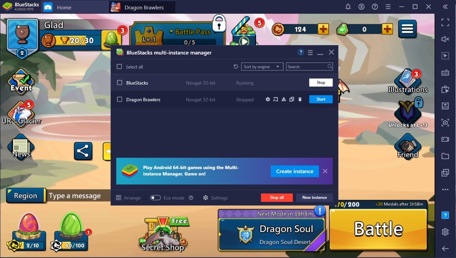 Руководство по настройке BlueStacks для Dragon Brawlers