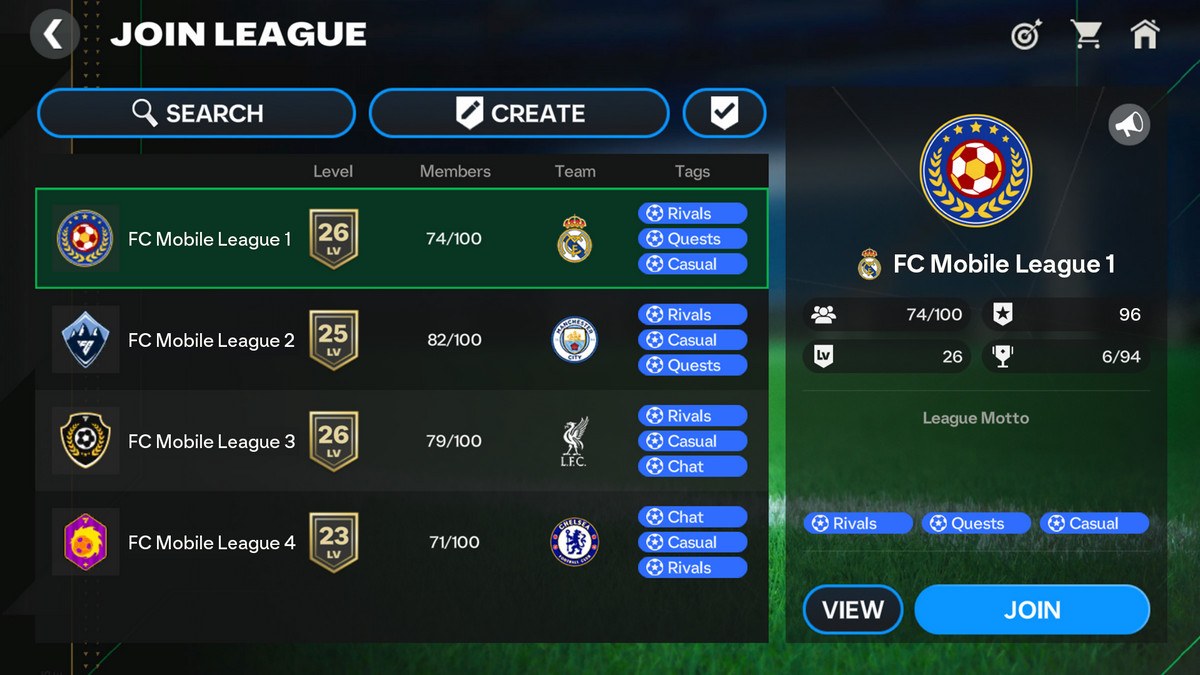 EA SPORTS FC Mobile ฟุตบอล - ลีกและการปรับปรุงการเล่นเกม