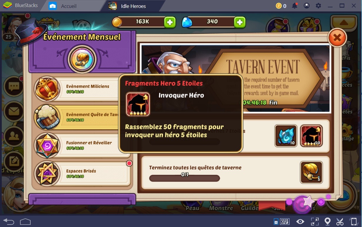 Idle Heroes : La prise en main de l’interface et votre premier combat