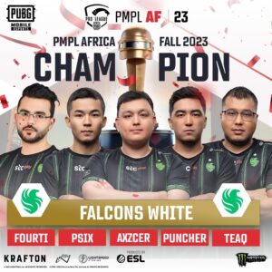 Falcons White Are The World Champions At PUBG Mobile Pro League Africa Fall 2023