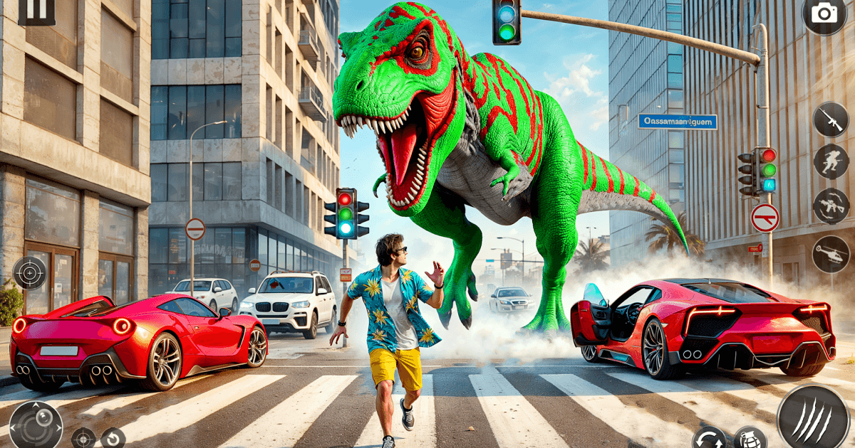 Download & Play Angry Dinosaur City Attack on PC & Mac (Emulator)
