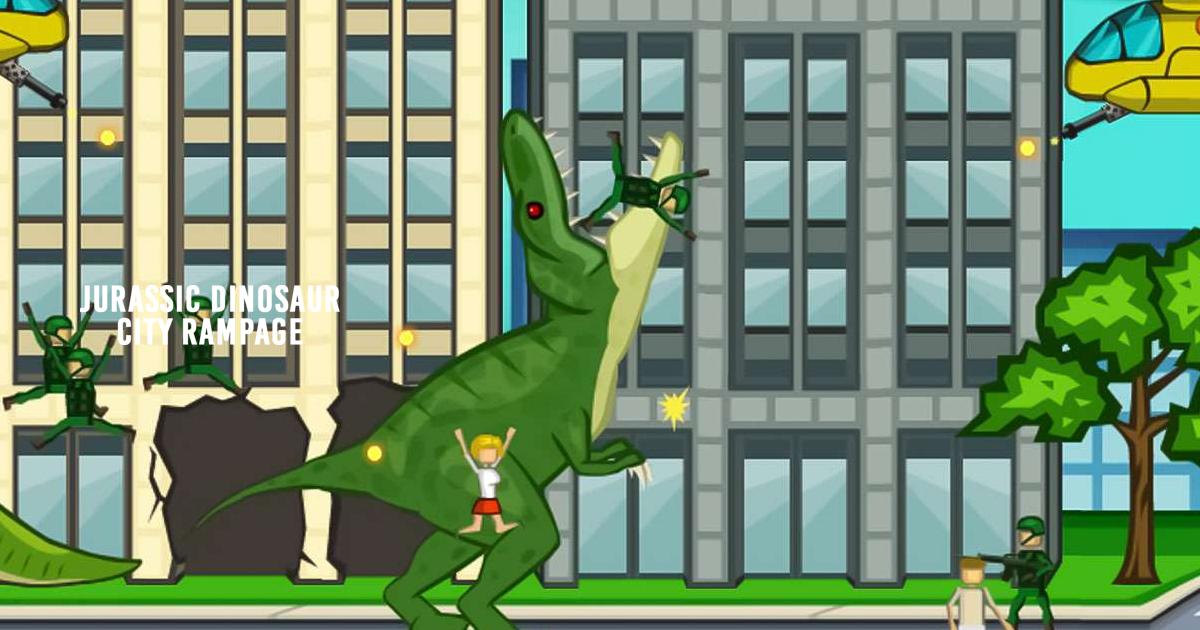 jogo dos dinossauros destruindo a cidade, jurassic the city rampage,  desenho animado dos dinossauros 