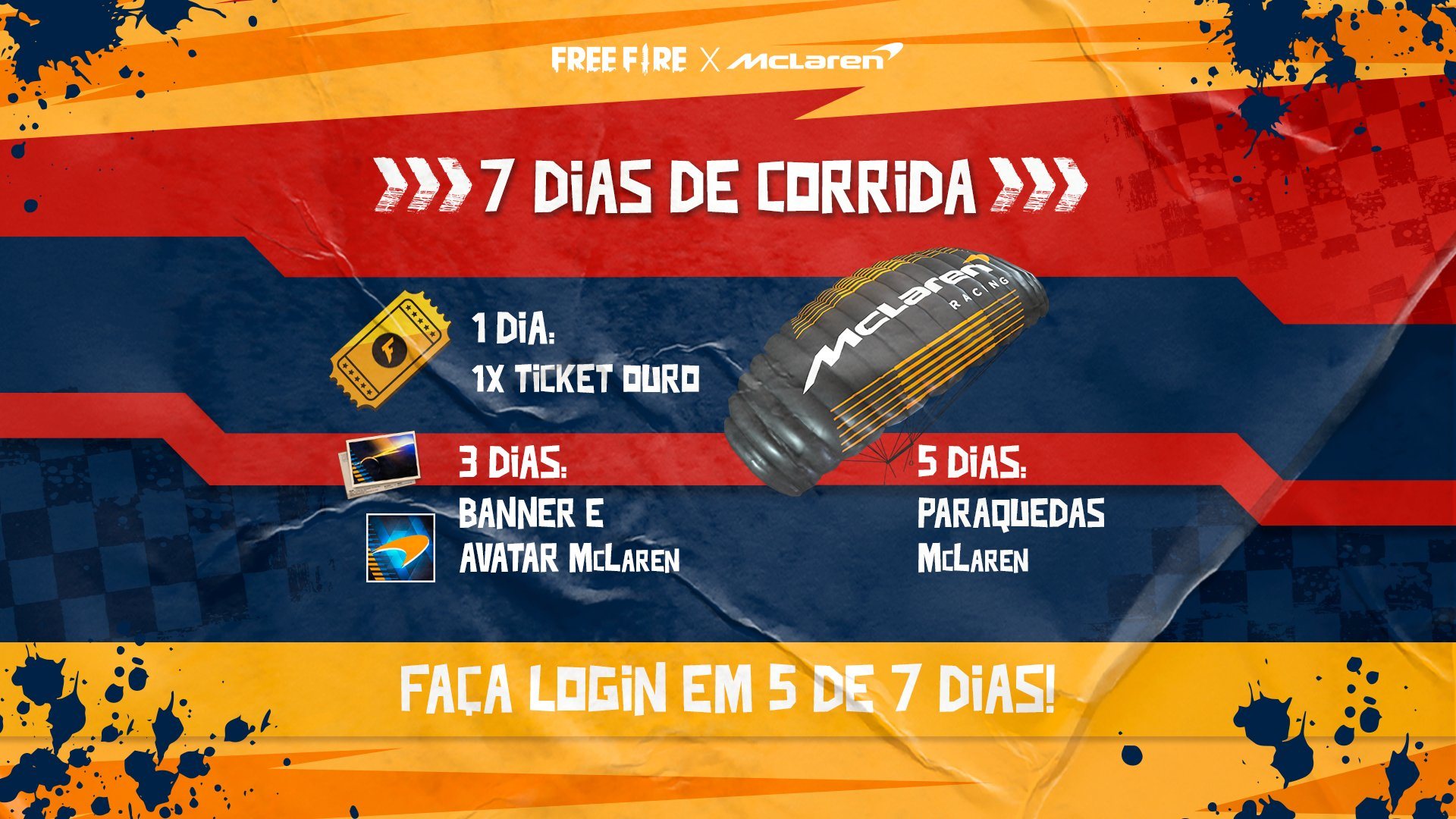 Free Fire receberá carros da McLaren e pista de corrida