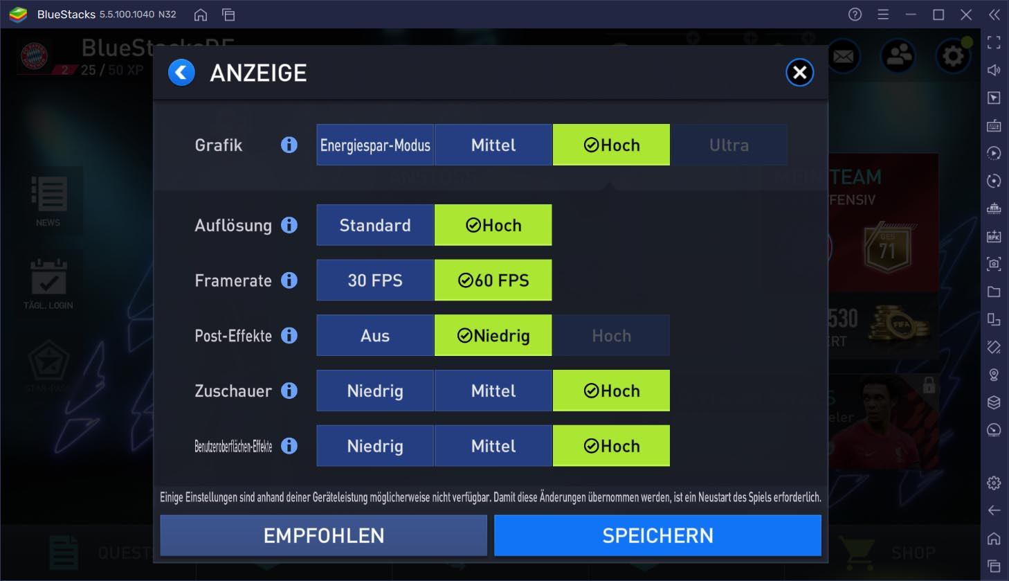 EA SPORTS FC MOBILE 24 auf dem PC – Mit diesen BlueStacks-Einstellungen hast du das beste Spielerlebnis