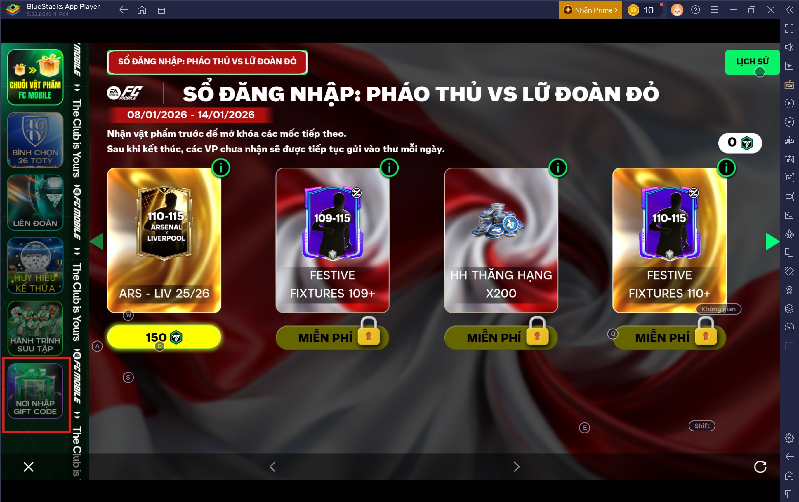 Full Code FC Mobile VN Mới Nhất 2026 – Nhận Ngay Vật Phẩm, Huy Hiệu, Đá Quý