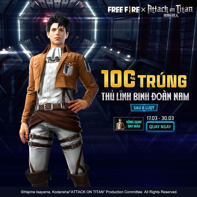 Garena Free Fire kết hợp củng Đại Chiến Titan