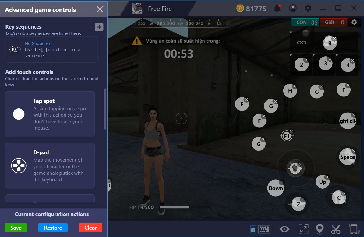 Garena Free Fire: Thiết Lập Gán Phím, Tạo Combo Khi Chơi Với Bluestacks |  Bluestacks 4