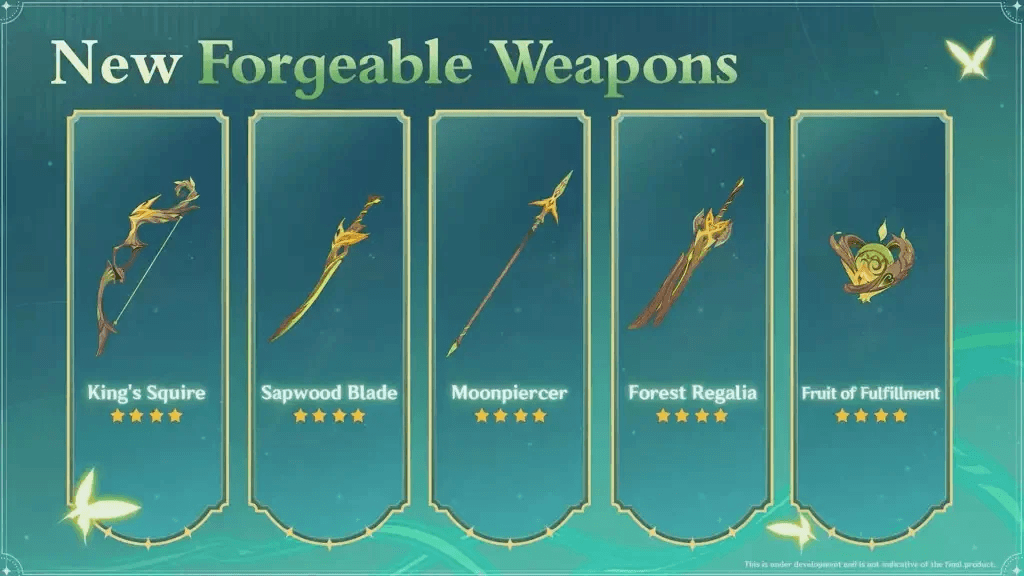 Genshin Impact Version 3.0 Update : New Weapons Showcase