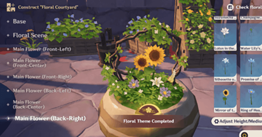 Genshin Impact: Hướng dẫn Floral Courtyard ngày 4, nhận 40 Primogem nhanh nhất