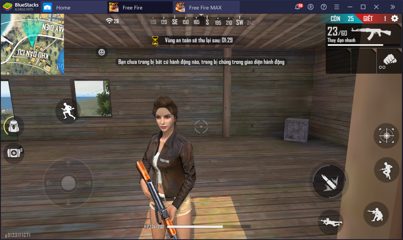 So sánh đồ họa Garena Free Fire Max và phiên bản thường trên BlueStacks