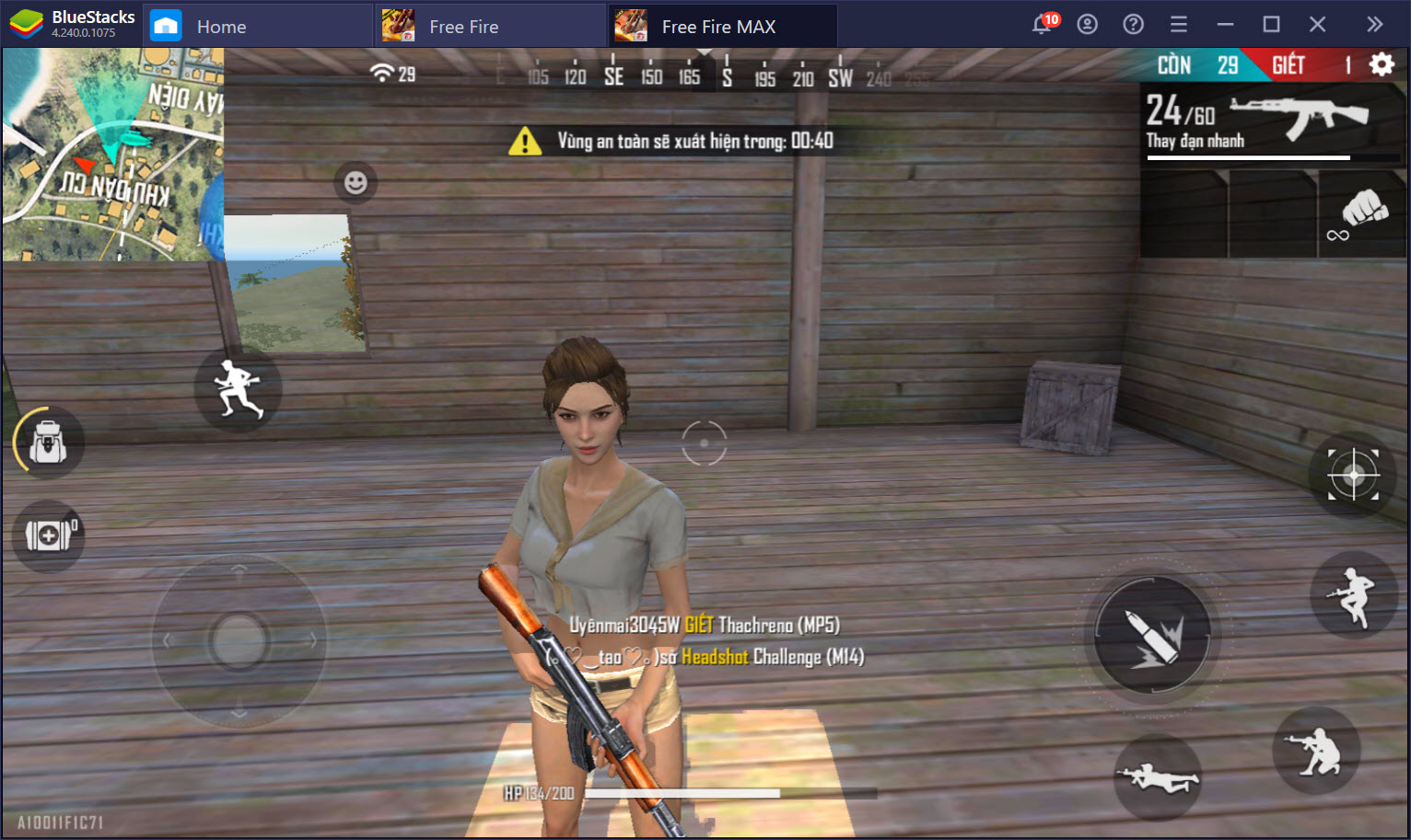 So sánh đồ họa Garena Free Fire Max và phiên bản thường trên BlueStacks