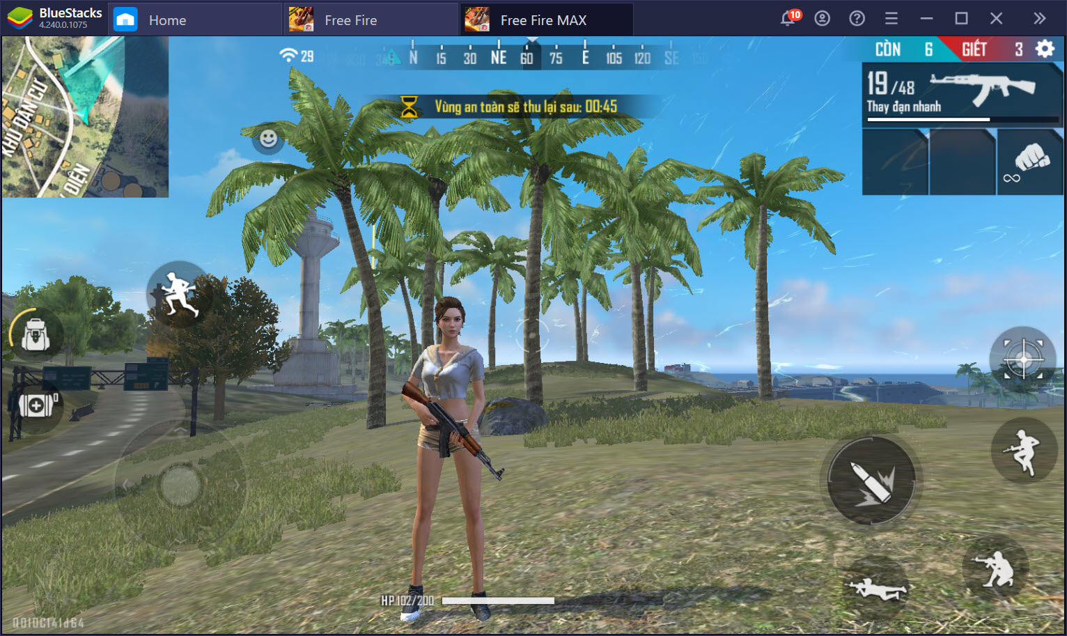 So sánh đồ họa Garena Free Fire Max và phiên bản thường trên BlueStacks