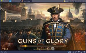 التعزيز مع مبنى الحرس في Guns of Glory على جهاز الكمبيوتر