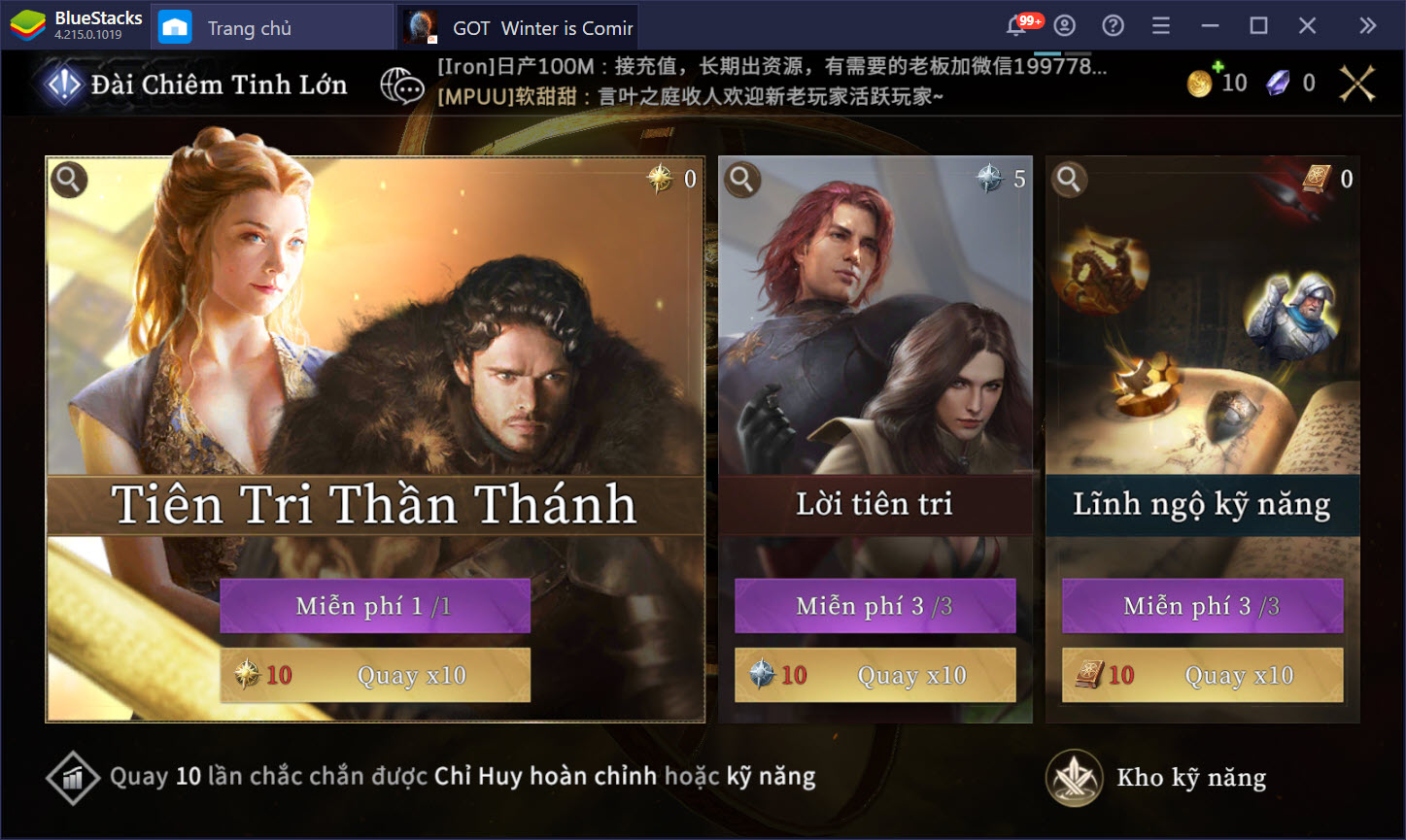 Hướng dẫn cách chơi cơ bản GOT: Winter is Coming M trên PC