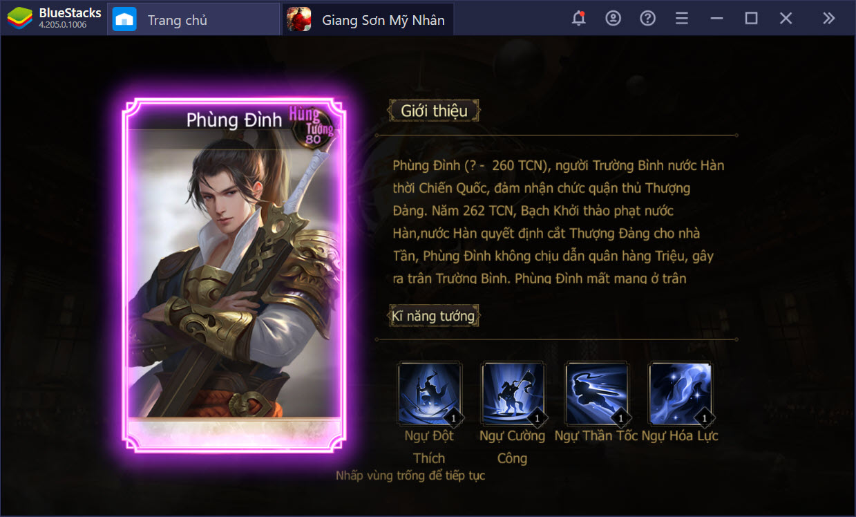 Thống nhất Trung Hoa trong Giang Sơn Mỹ Nhân cùng BlueStacks