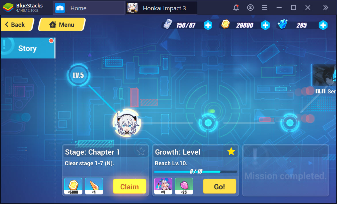 Mở khóa nhân vật, nâng cấp trang bị trong Honkai Impact 3