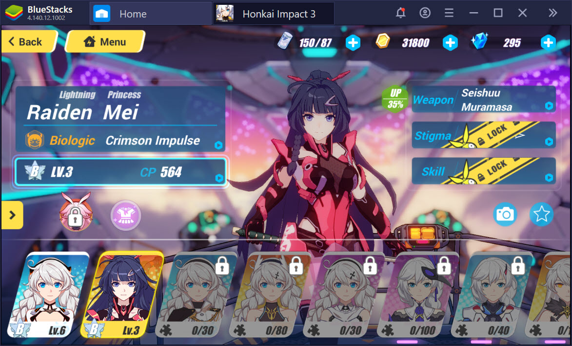 Mở khóa nhân vật, nâng cấp trang bị trong Honkai Impact 3